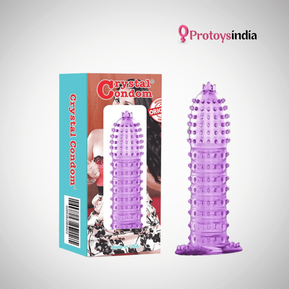premium crystal silicon condom – reusable, washable, extra dotted